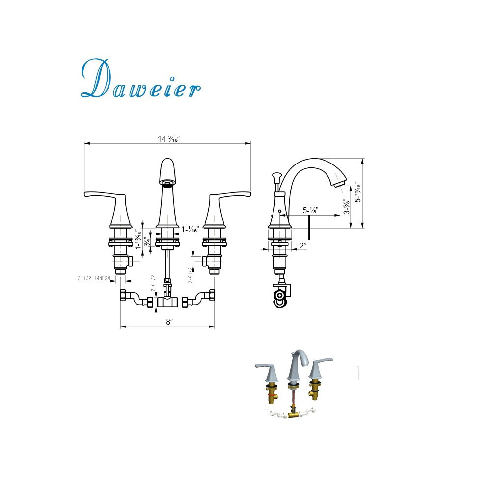 Daweier Widespread Bathroom Faucet with Drain Assembly & Reviews Wayfair